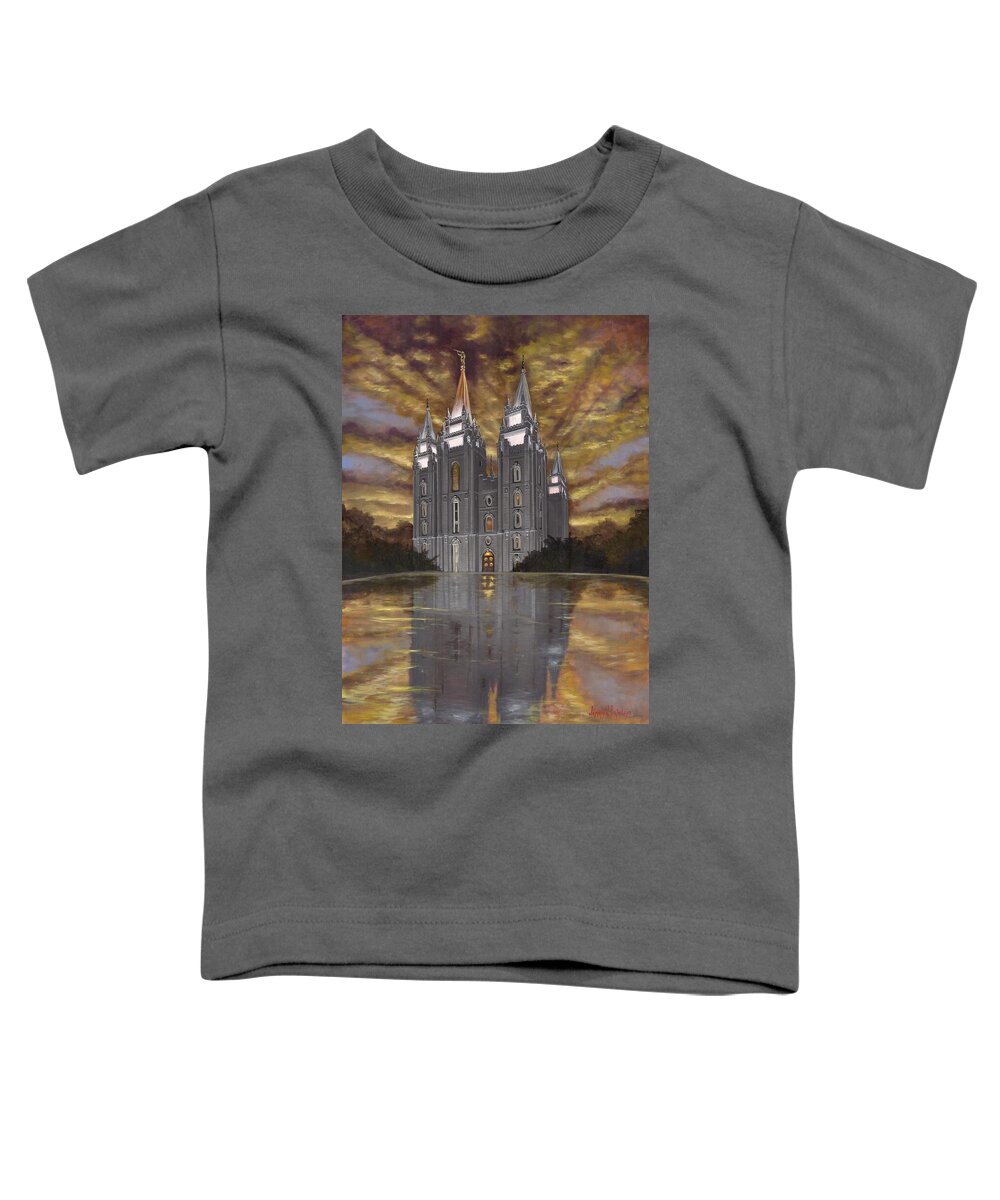 Temple Toddler T-Shirt featuring the painting Crowned with Glory by Jeff Brimley
