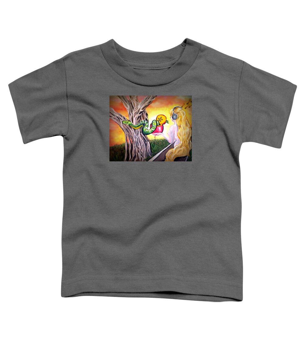 Eve Toddler T-Shirt featuring the painting Curves by Alexandria Weaselwise Busen