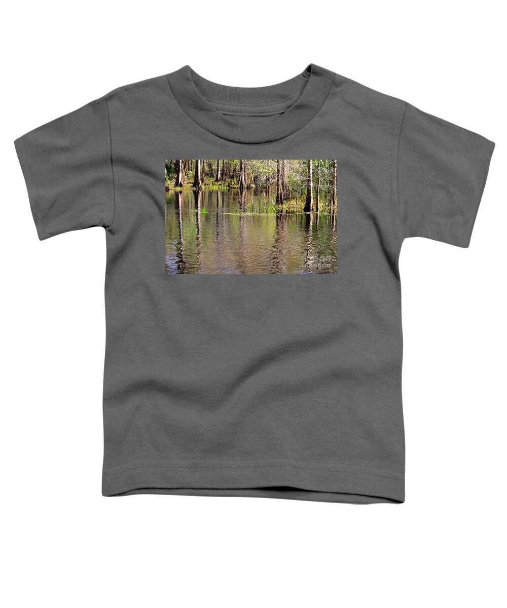 Cypress Trees Toddler T-Shirt featuring the photograph Cypresses Reflection by Carol Groenen