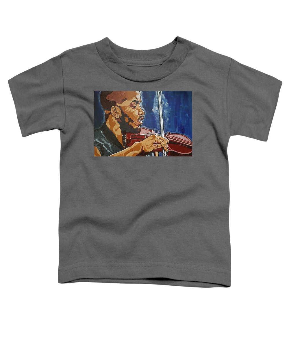 Damien Escobar Toddler T-Shirt featuring the painting Damien Escobar by Rachel Natalie Rawlins
