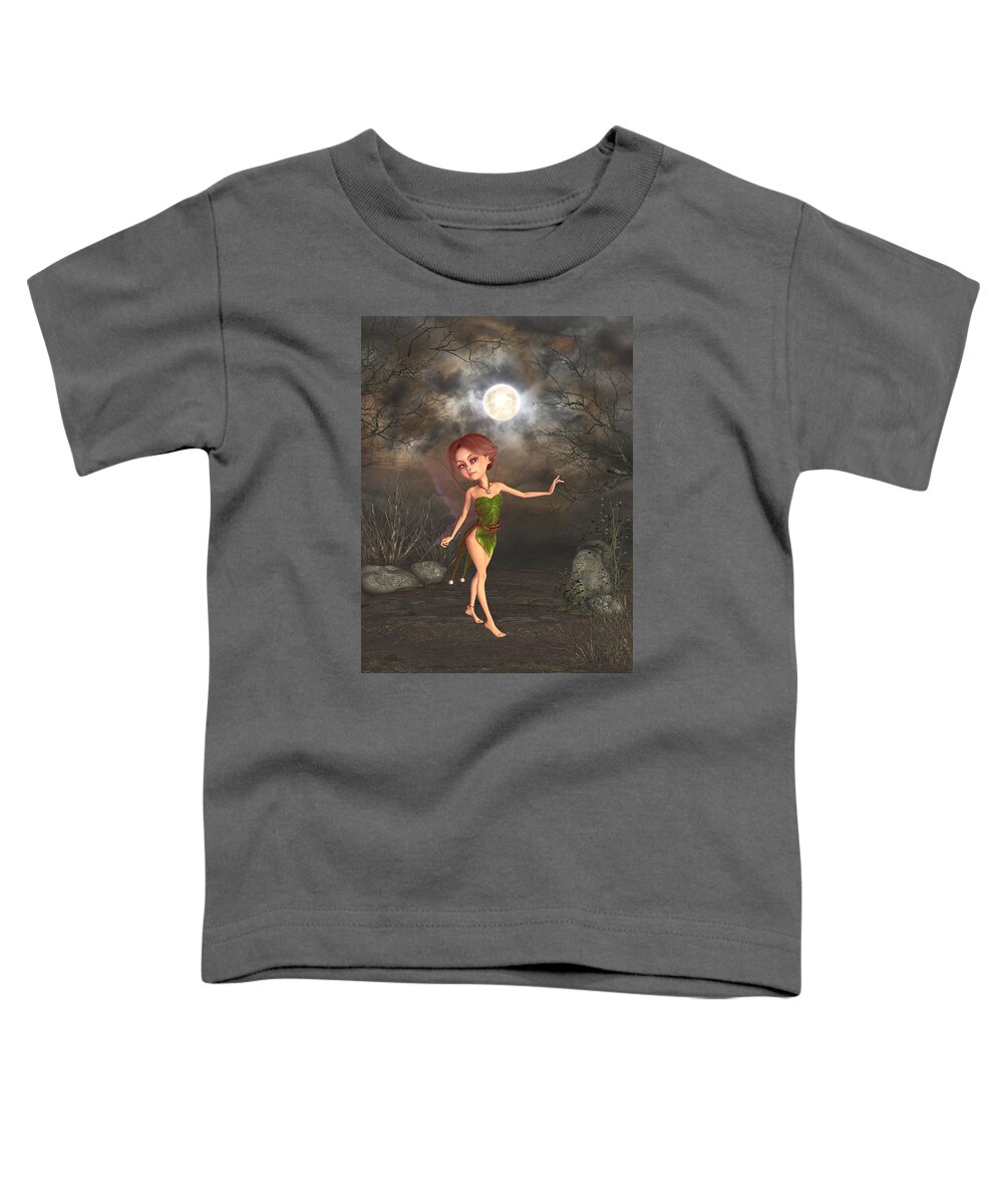 Forest Fairy Toddler T-Shirt featuring the digital art Dancing in the moonlight by John Junek