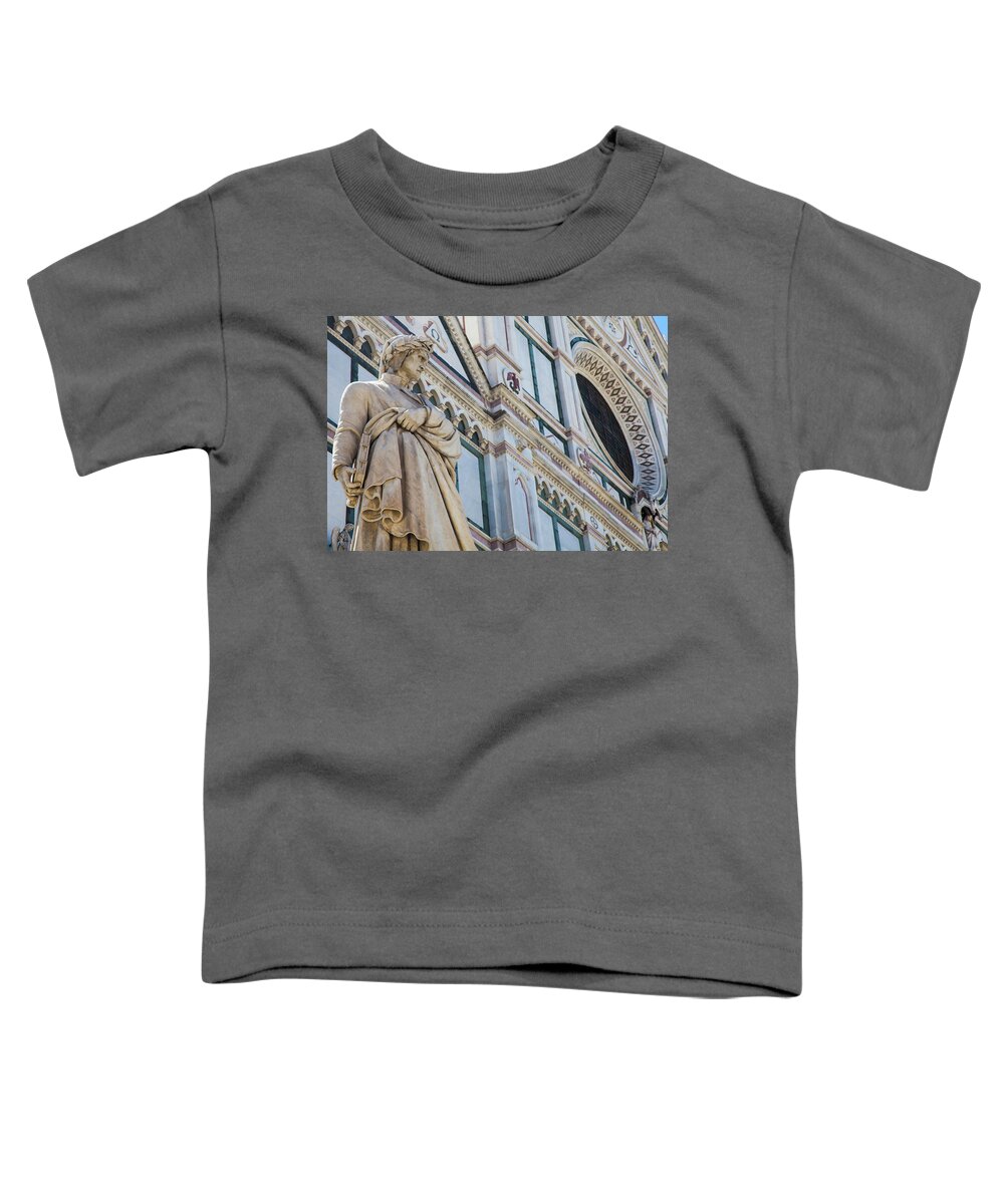 Architecture Toddler T-Shirt featuring the photograph Dante statue in Florence - Italy by Paolo Modena