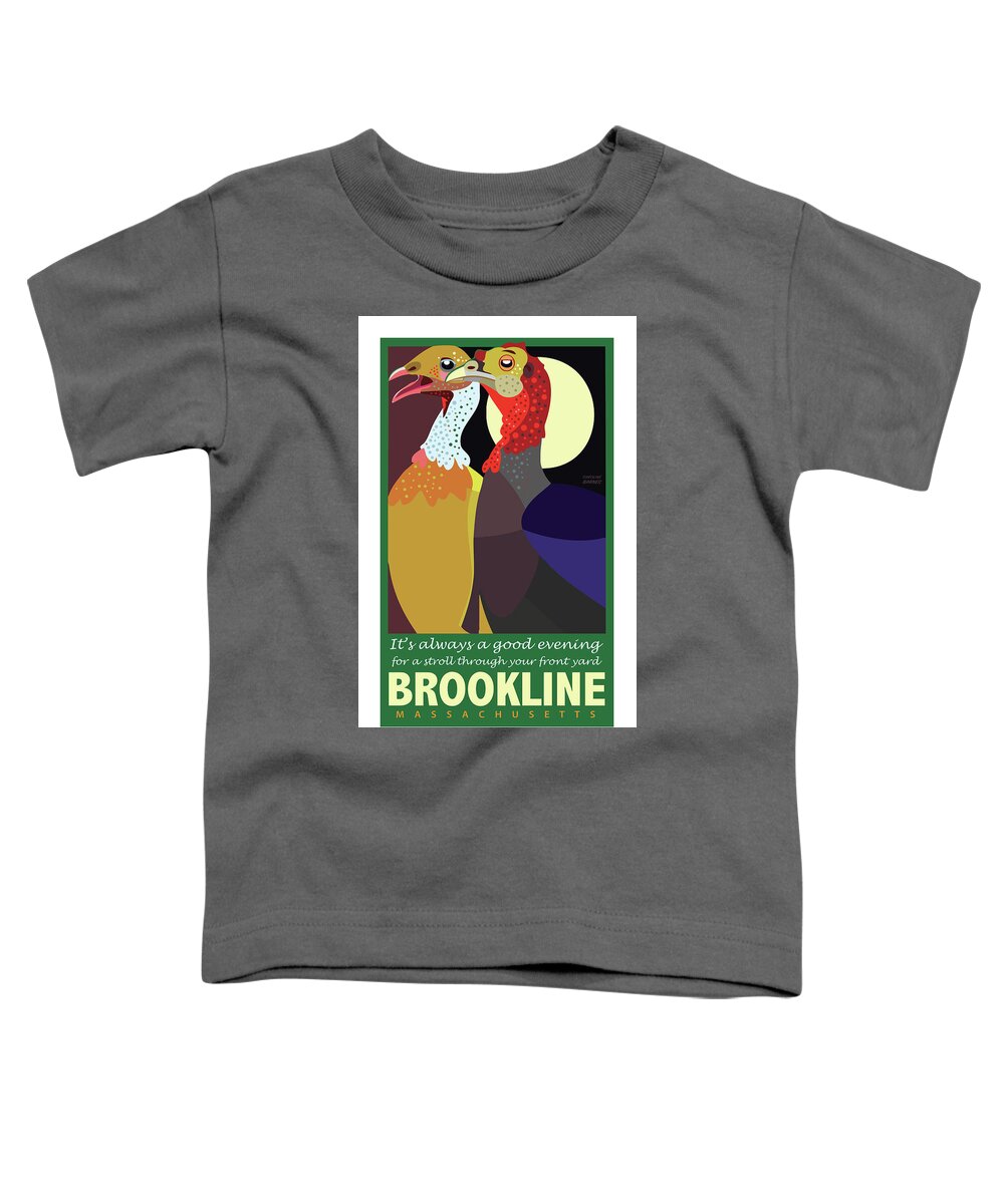 Brookline Turkeys Toddler T-Shirt featuring the digital art Date Night by Caroline Barnes