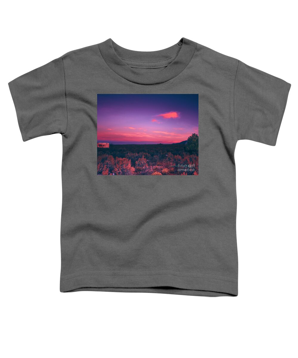 Santa Toddler T-Shirt featuring the photograph Dawn in Taos by Charles Muhle