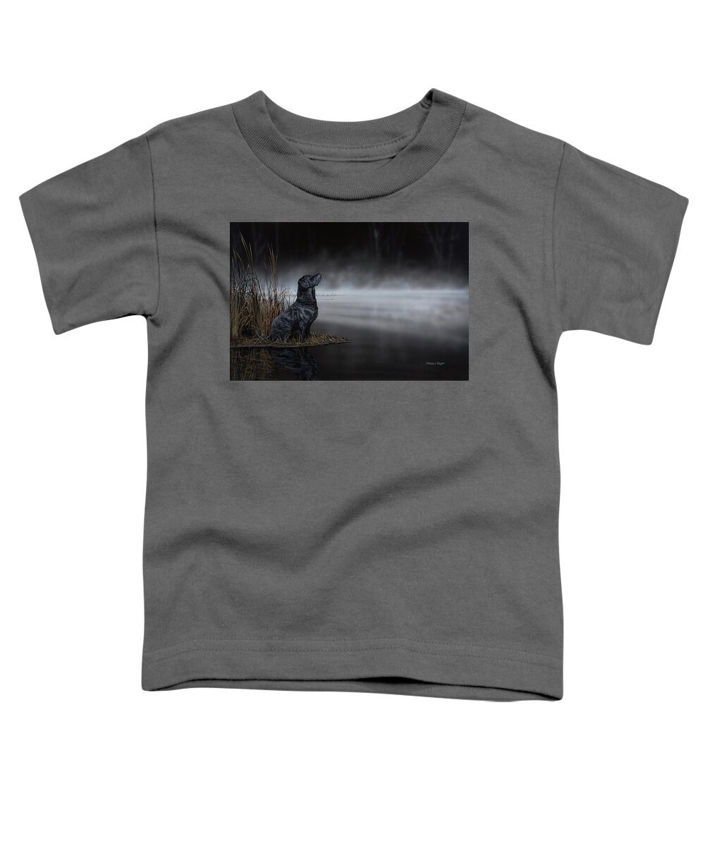 Lab Toddler T-Shirt featuring the painting Daybreak Scout by Anthony J Padgett
