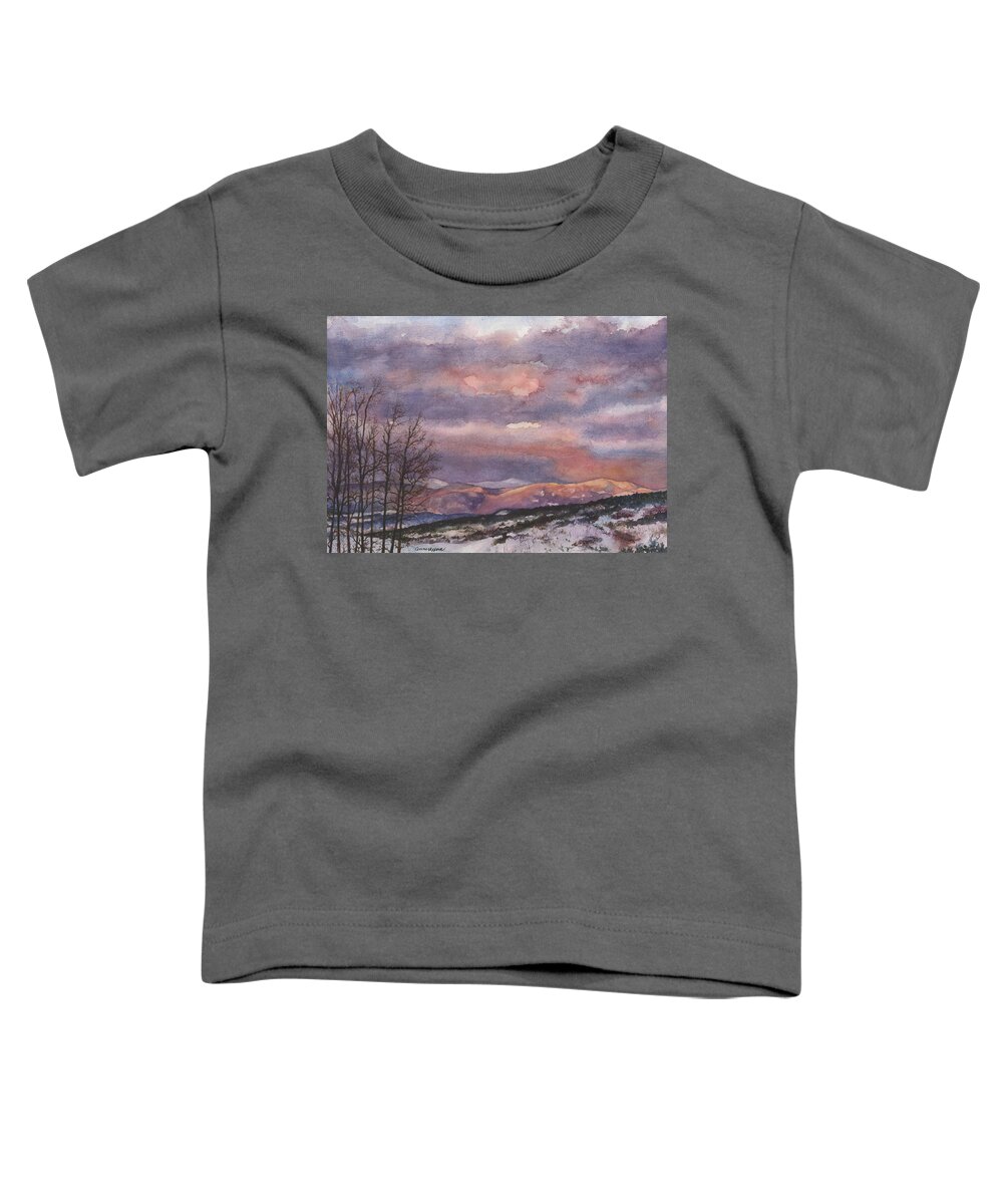 Sunset Painting Toddler T-Shirt featuring the painting Daylight's Last Blush by Anne Gifford