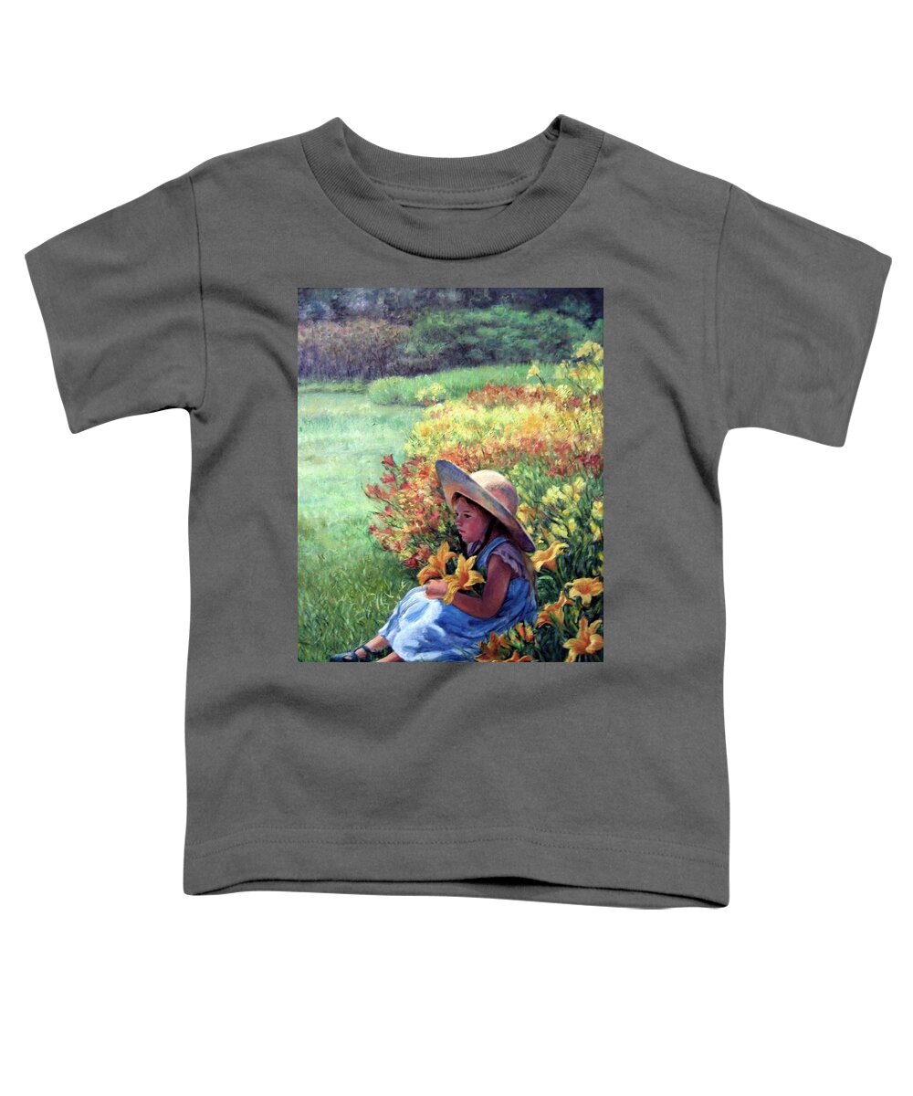 Daylilies Toddler T-Shirt featuring the painting Daylilies by Marie Witte