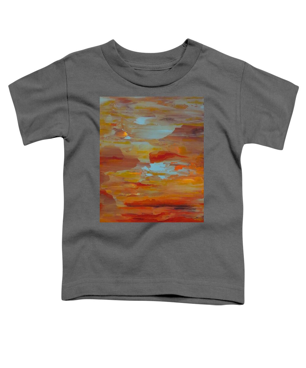 Abstract Toddler T-Shirt featuring the painting Days End by Soraya Silvestri