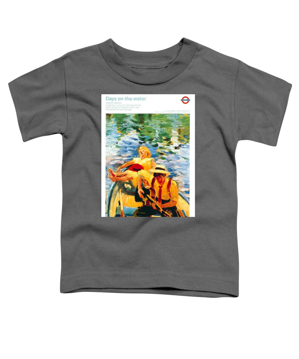 Days On The Water Toddler T-Shirt featuring the mixed media Days on the Water - Hyde Park Corner - London Underground - Retro travel Poster - Vintage Poster by Studio Grafiikka