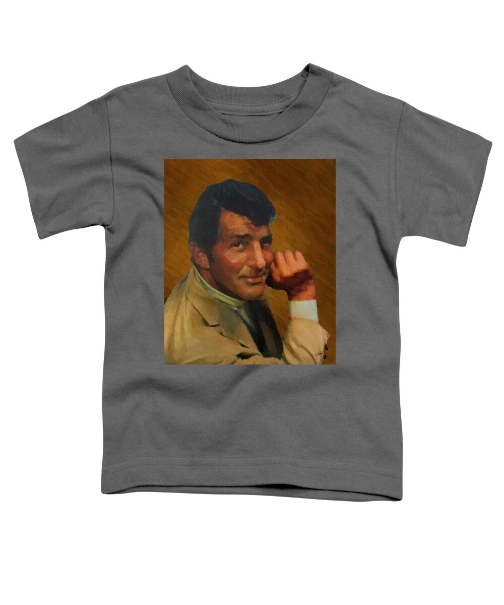 Celebrity Toddler T-Shirt featuring the painting Dean Martin 01 by Dean Wittle