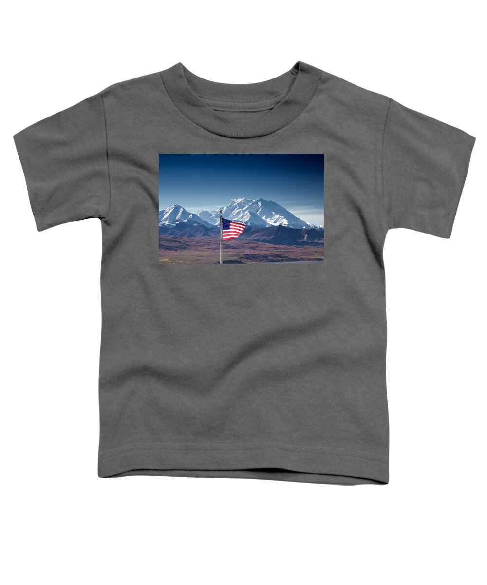 Alaska Toddler T-Shirt featuring the photograph Denali Salute by Ed Boudreau