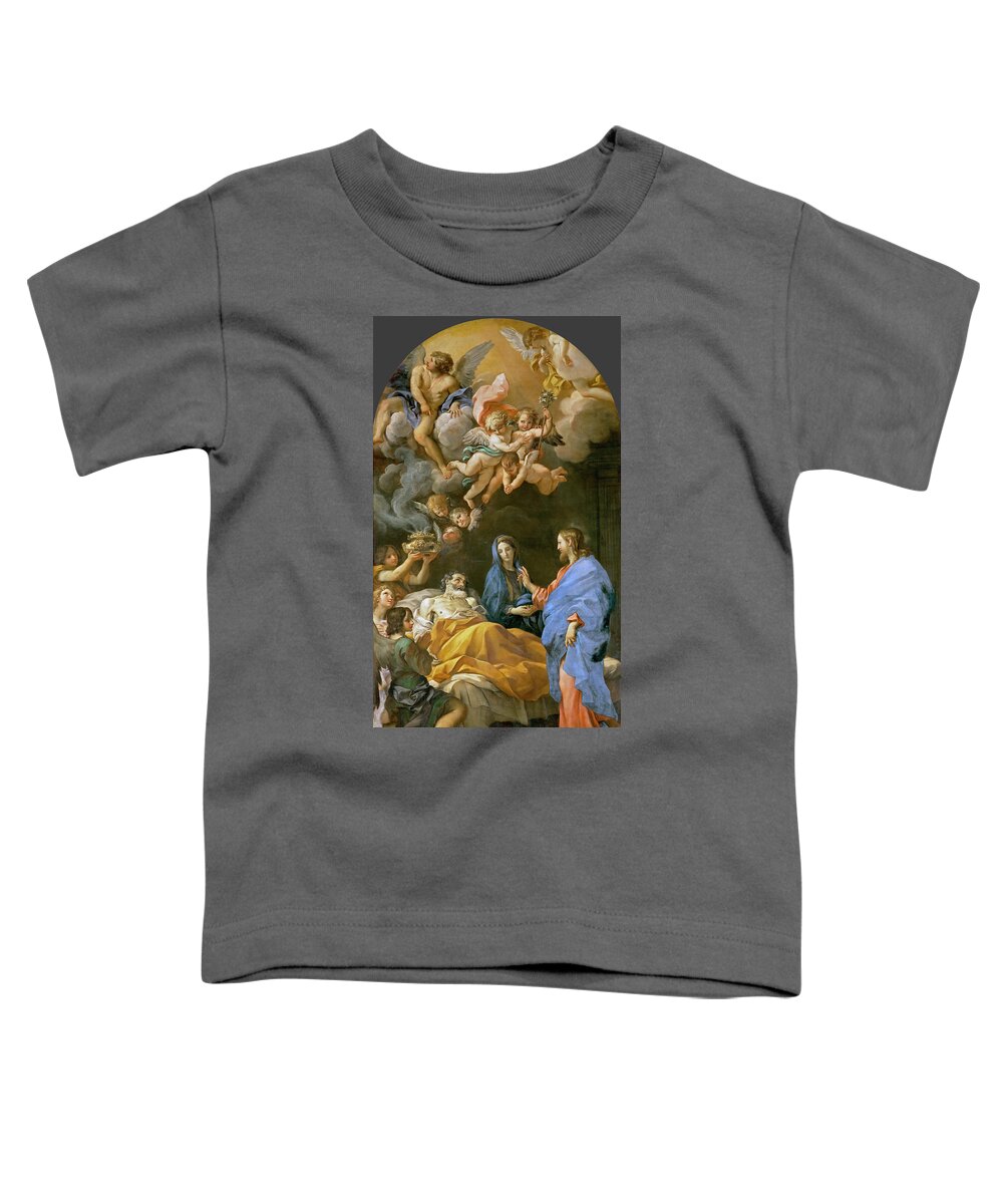 Carlo Maratta Toddler T-Shirt featuring the painting Death of Saint Joseph by Carlo Maratta