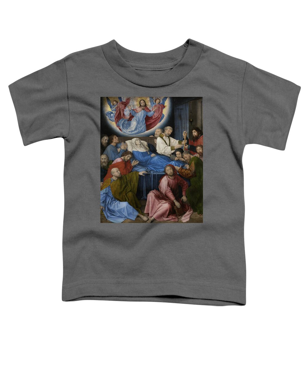Hugo Van Der Goes Toddler T-Shirt featuring the painting Death of the Virgin by Hugo van der Goes