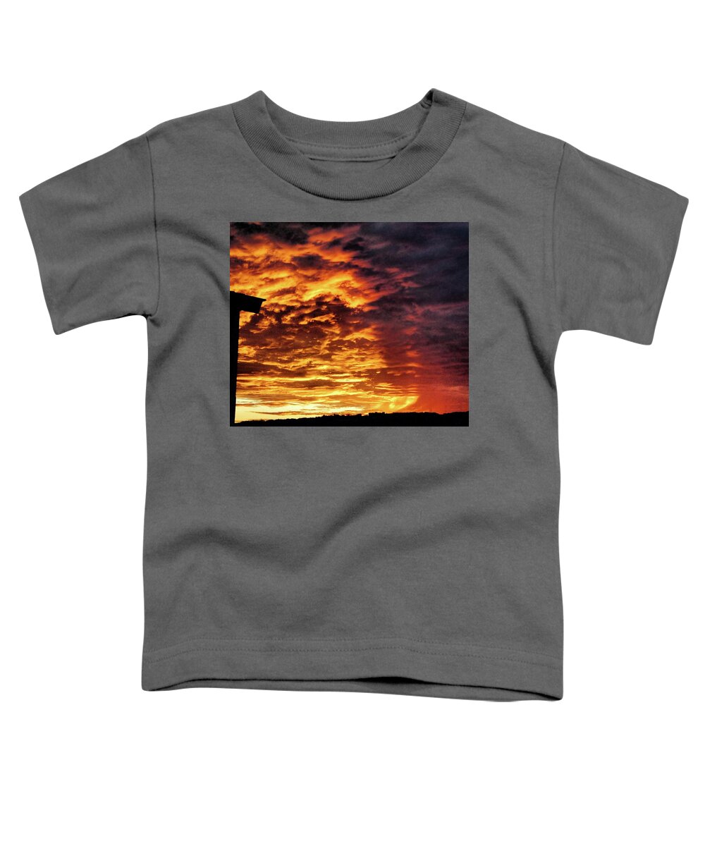 December Toddler T-Shirt featuring the painting December Austin Sunset by Layne William LoMaglio