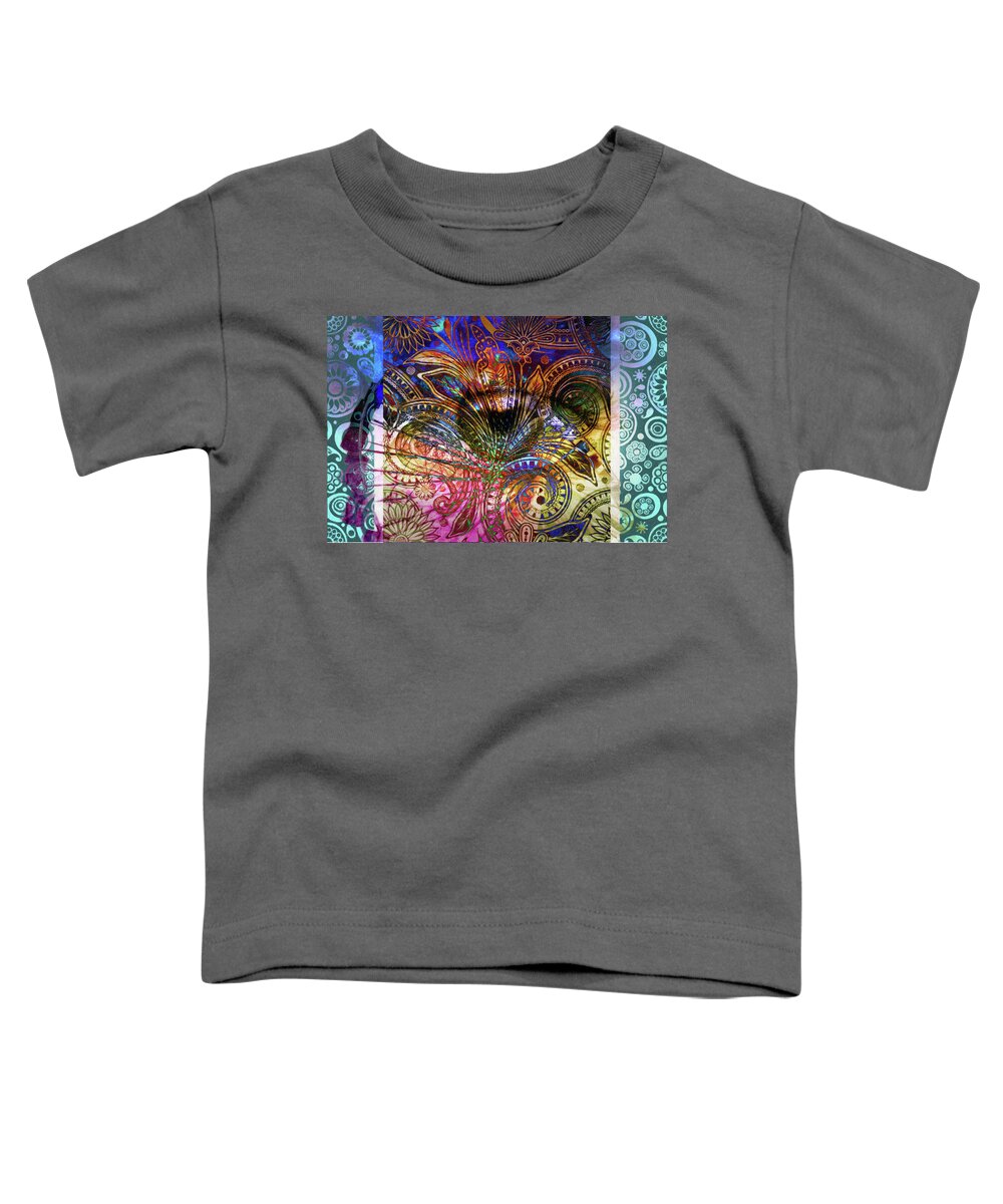 Deco Toddler T-Shirt featuring the painting Deco Eye 3 by Priscilla Huber