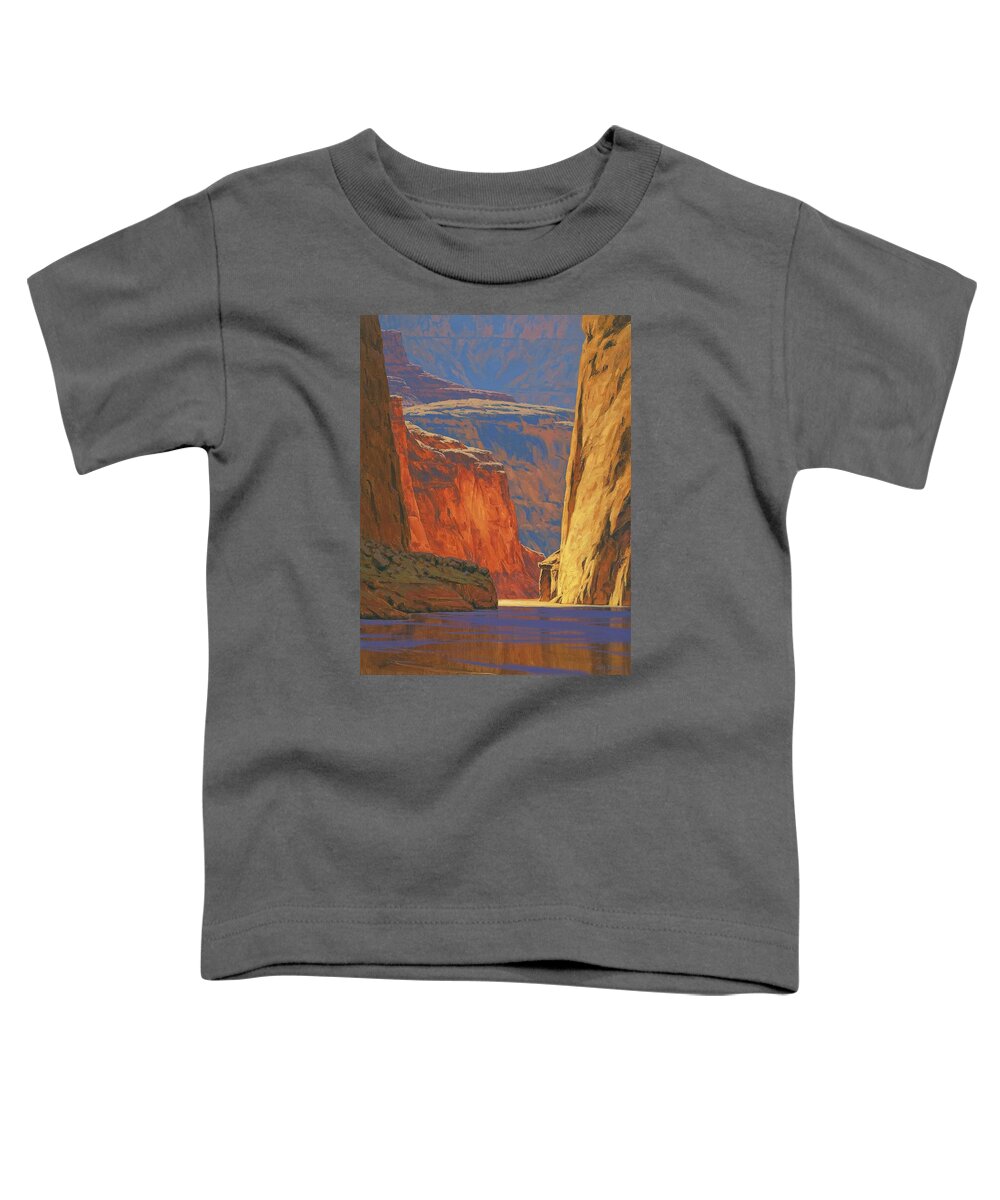 #faatoppicks Toddler T-Shirt featuring the painting Deep in the Canyon by Cody DeLong