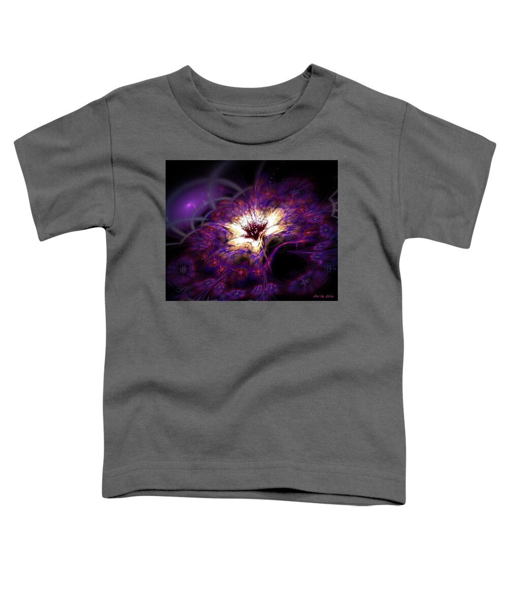 Deep Toddler T-Shirt featuring the digital art Deep Purple velvet Flower by Lilia S