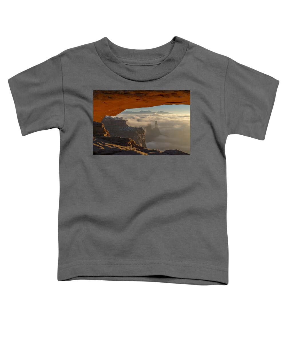 Mesa Arch Toddler T-Shirt featuring the photograph Desert Fog by Dustin LeFevre