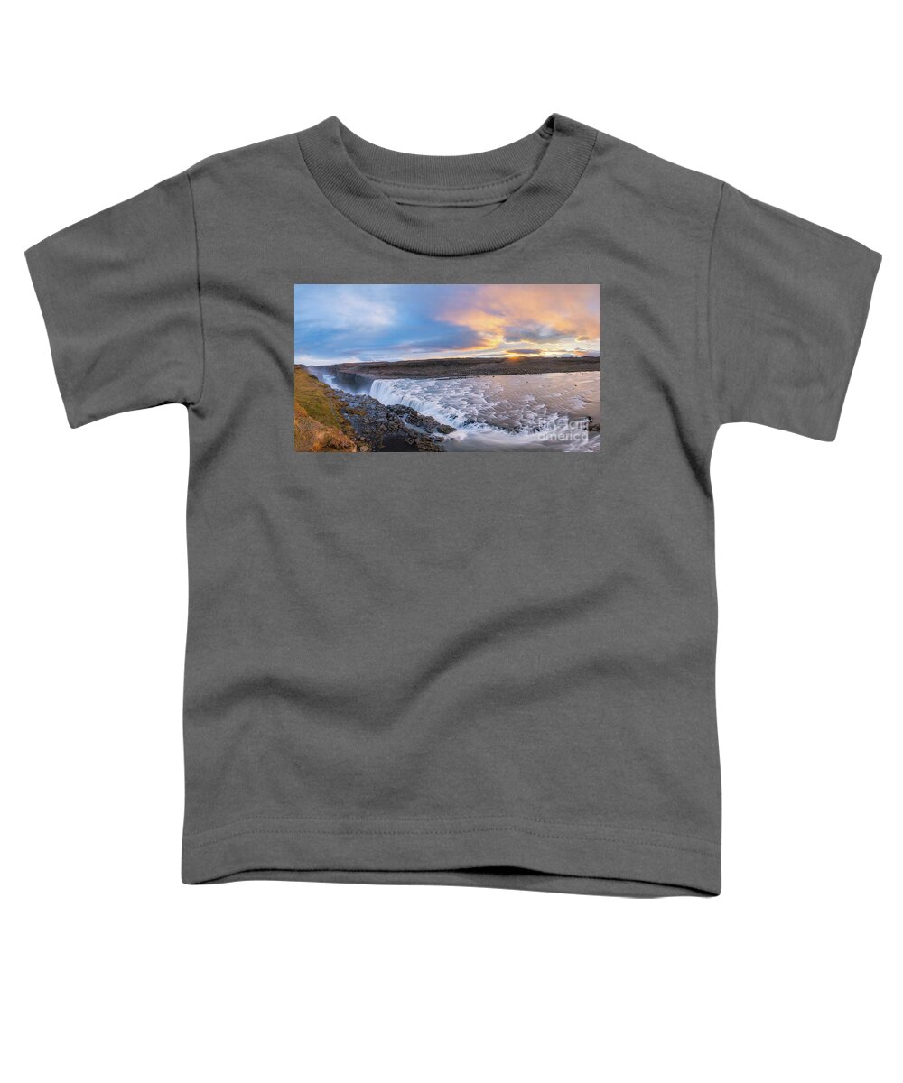 Dettifoss Toddler T-Shirt featuring the photograph Dettifoss Sunrise Panorama by Michael Ver Sprill
