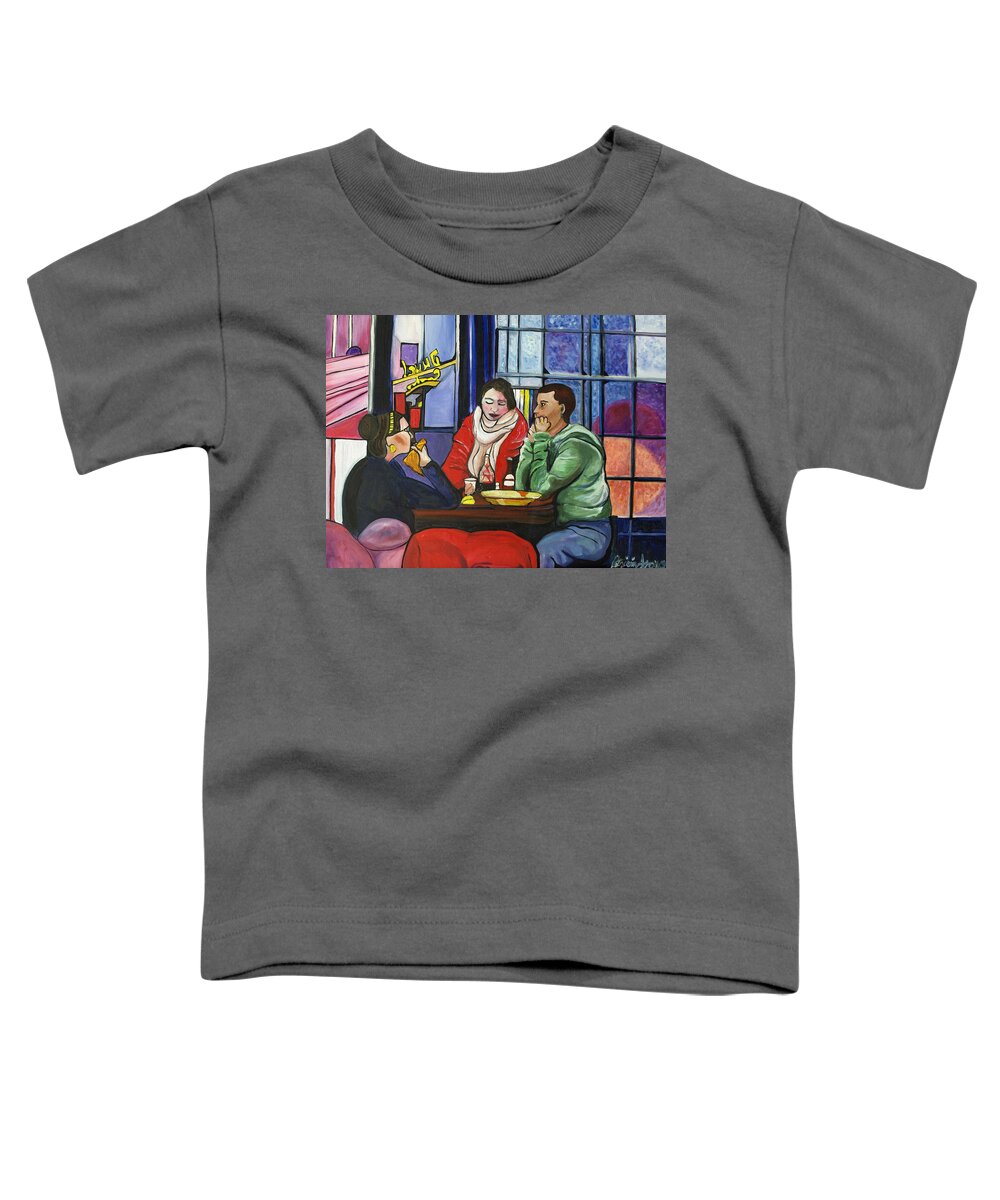People Toddler T-Shirt featuring the painting Dinner in Dam by Patricia Arroyo