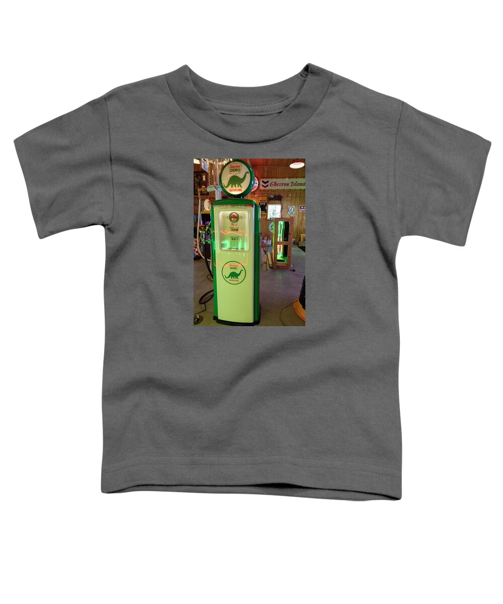 Sinclair Toddler T-Shirt featuring the photograph Dino Gasoline by Lorraine Baum