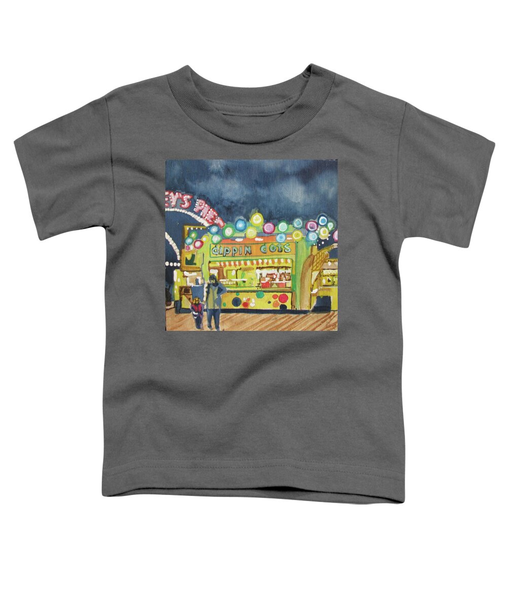 Amusements Toddler T-Shirt featuring the painting Dippin the Dots by Patricia Arroyo