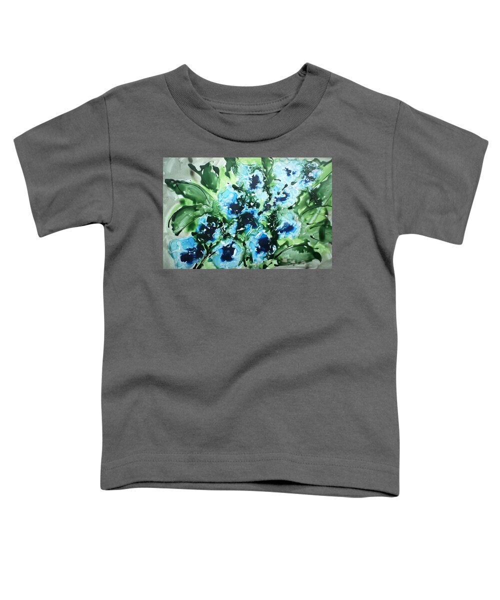 Flowers Toddler T-Shirt featuring the painting Divine Blooms-21932 by Baljit Chadha