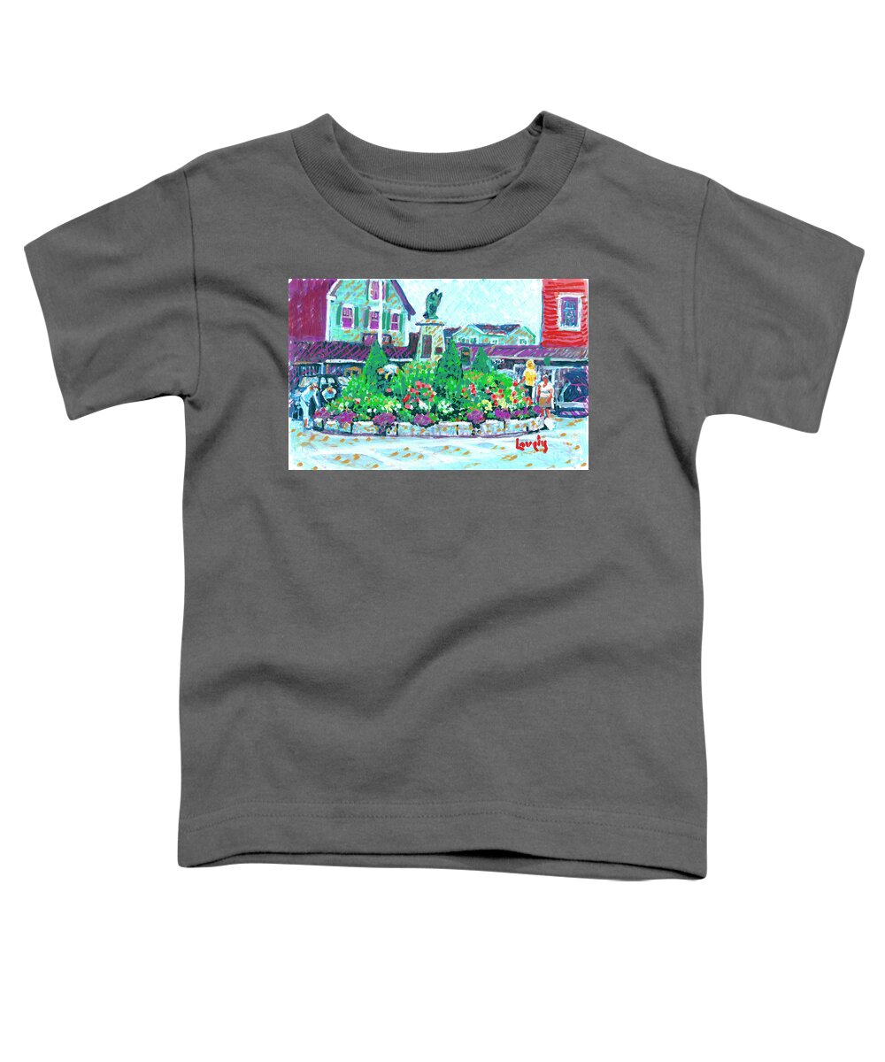 Gardeners Toddler T-Shirt featuring the painting Dock Square Gardeners by Candace Lovely