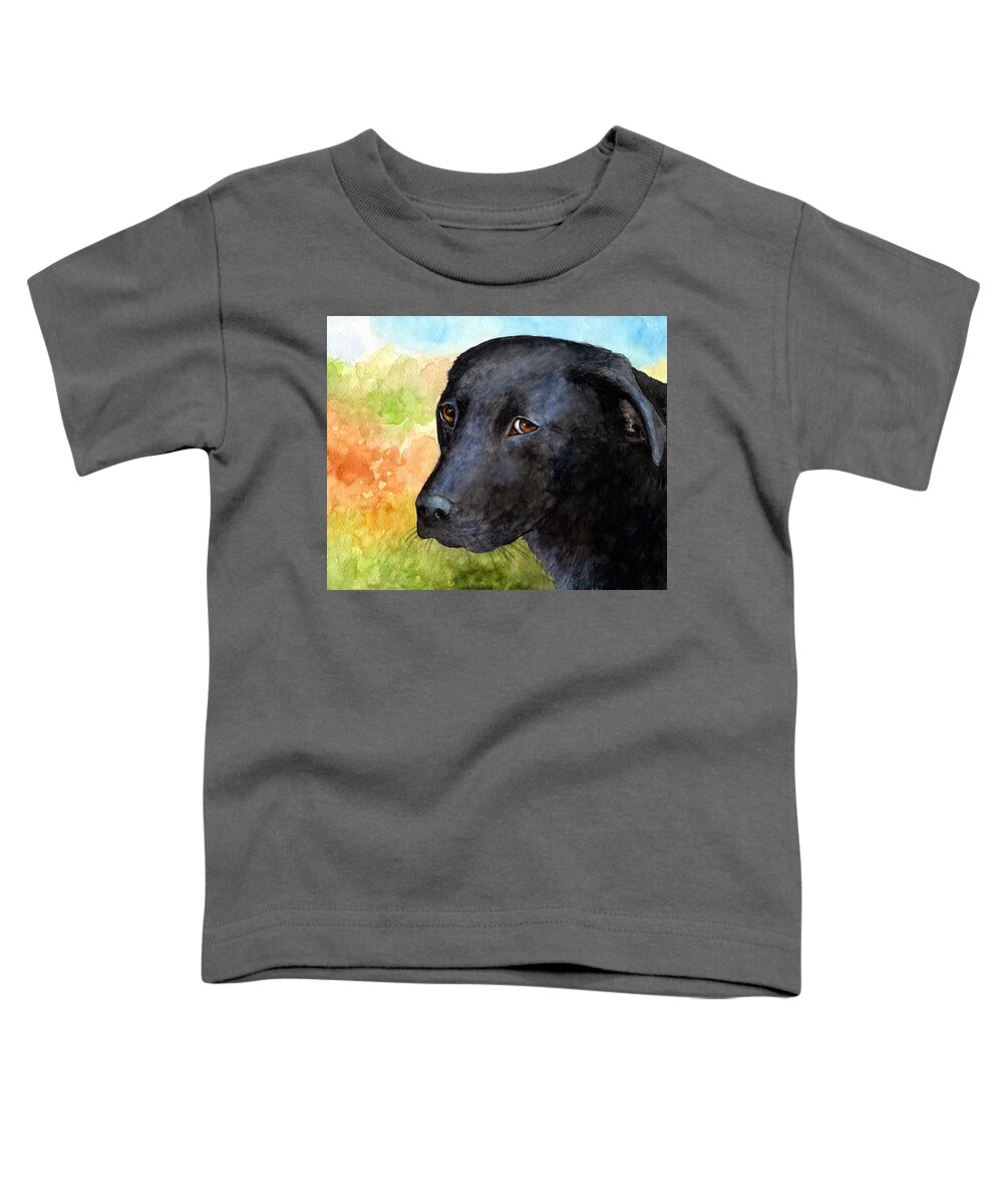 Dog Toddler T-Shirt featuring the painting Dog 115 by Lucie Dumas