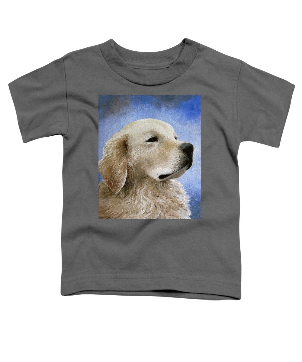 Dog Toddler T-Shirt featuring the painting Dog 98 by Lucie Dumas