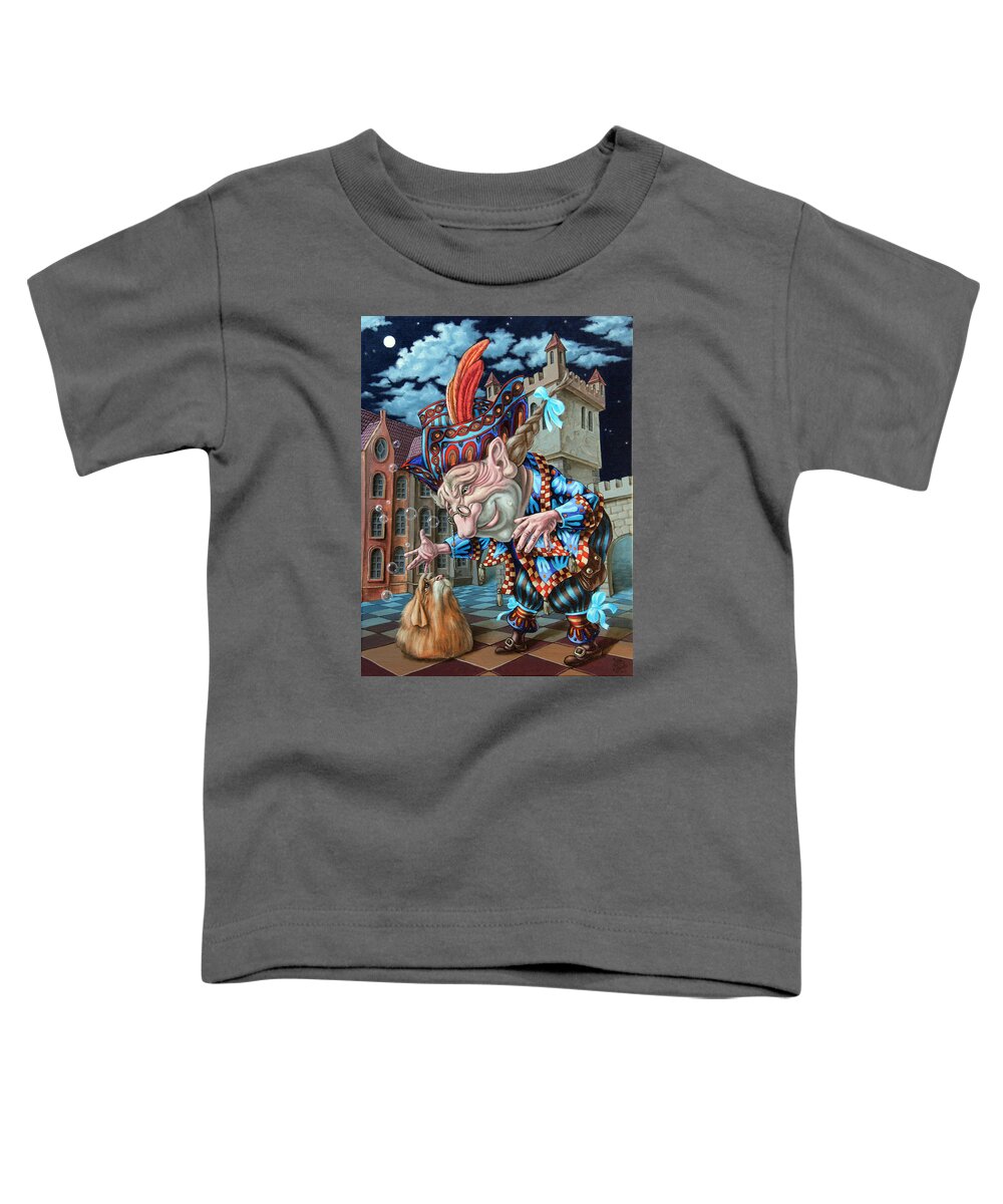 Dog Toddler T-Shirt featuring the painting Dog suddenly gained its gracious host by Victor Molev