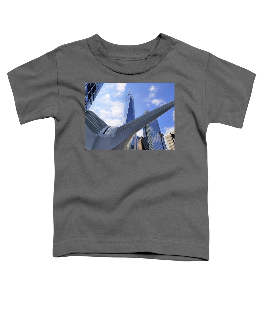 911 Toddler T-Shirt featuring the photograph Dove of Peace at One World Trade Center by Judith Rhue
