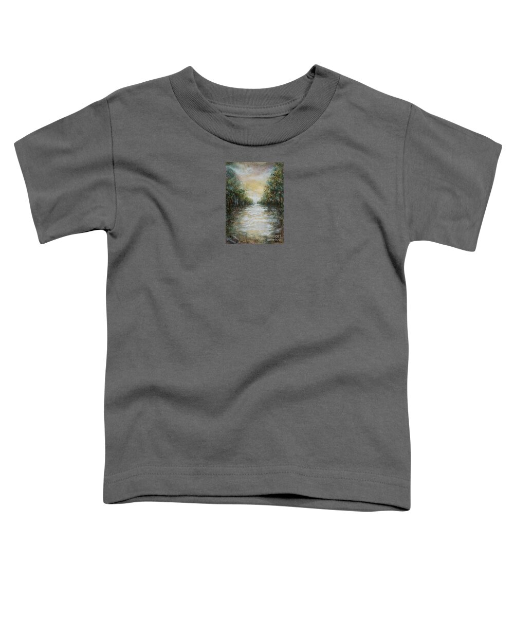 Landscape Toddler T-Shirt featuring the painting Down da Bayou by Francelle Theriot