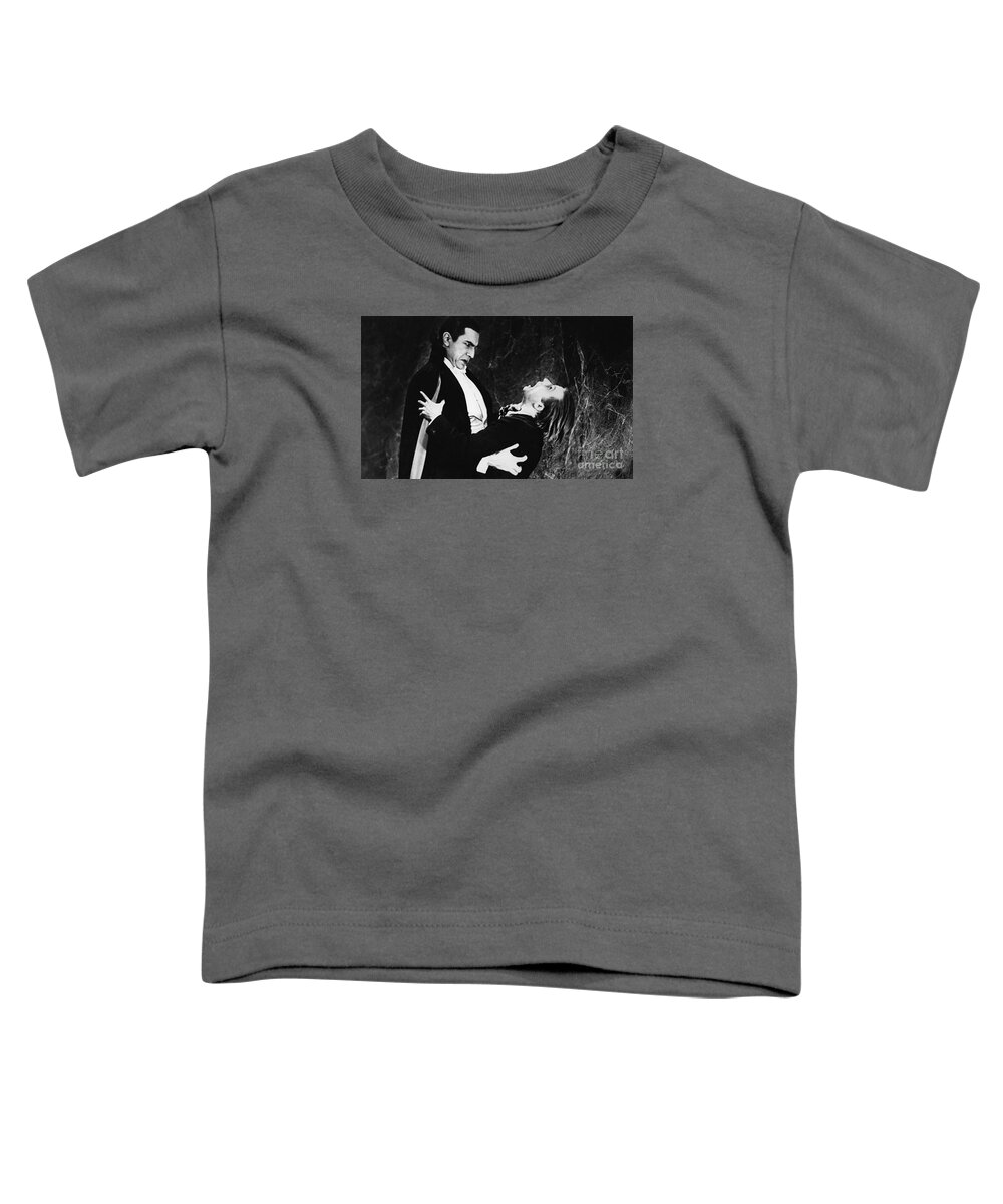 Dracula Toddler T-Shirt featuring the photograph Dracula murdering an unlucky fellow classic movie by Vintage Collectables