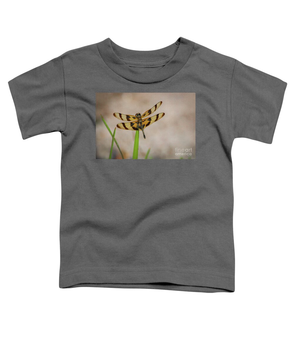 Dragonfly Toddler T-Shirt featuring the photograph Dragonfly on Grass by Tom Claud