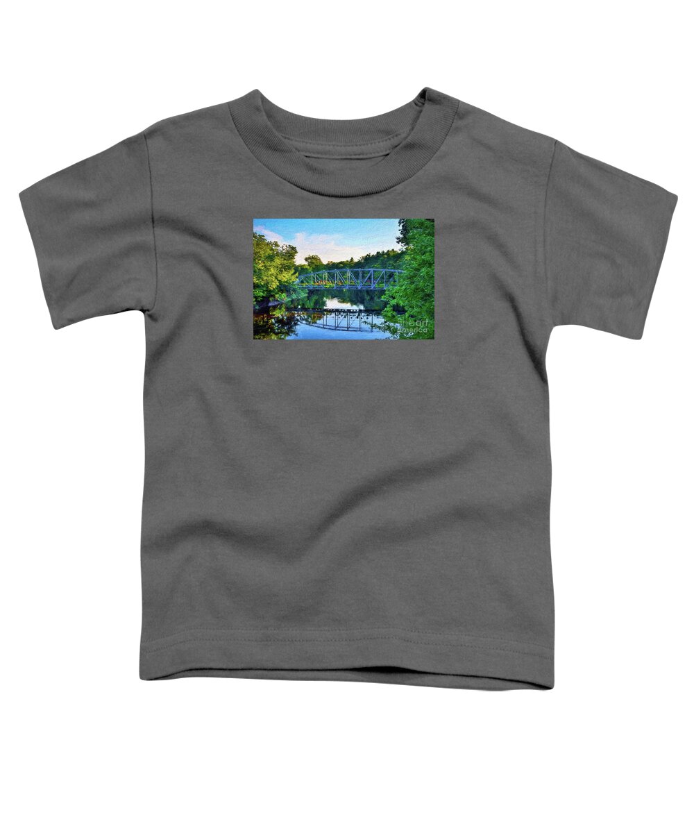 Bridge Toddler T-Shirt featuring the photograph Simsbury Flower Bridge 5 by Lorraine Cosgrove