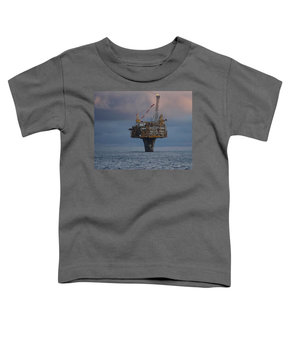 Draugen Toddler T-Shirt featuring the photograph Draugen Platform by Charles and Melisa Morrison