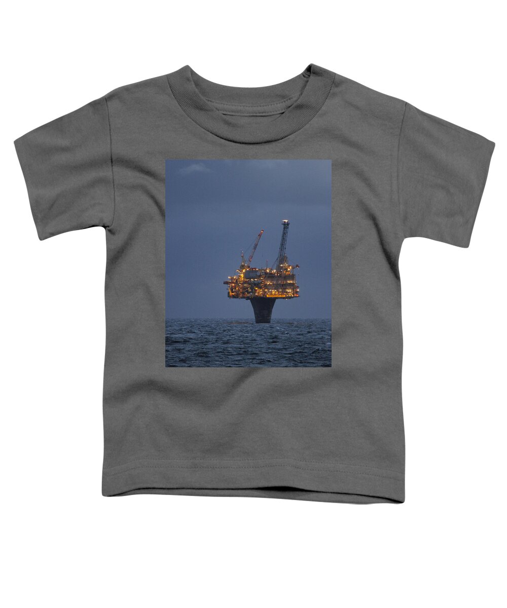 Draugen Toddler T-Shirt featuring the photograph Draugen Platform #2 by Charles and Melisa Morrison