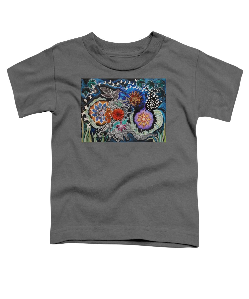 Spirit Guide Toddler T-Shirt featuring the painting Dream of the Spirit Guide by Patricia Arroyo