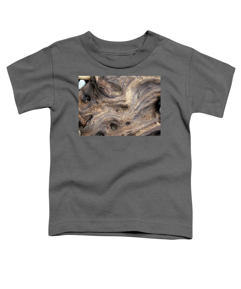 Horizontal Toddler T-Shirt featuring the photograph Driftwood and Stone by Valerie Collins