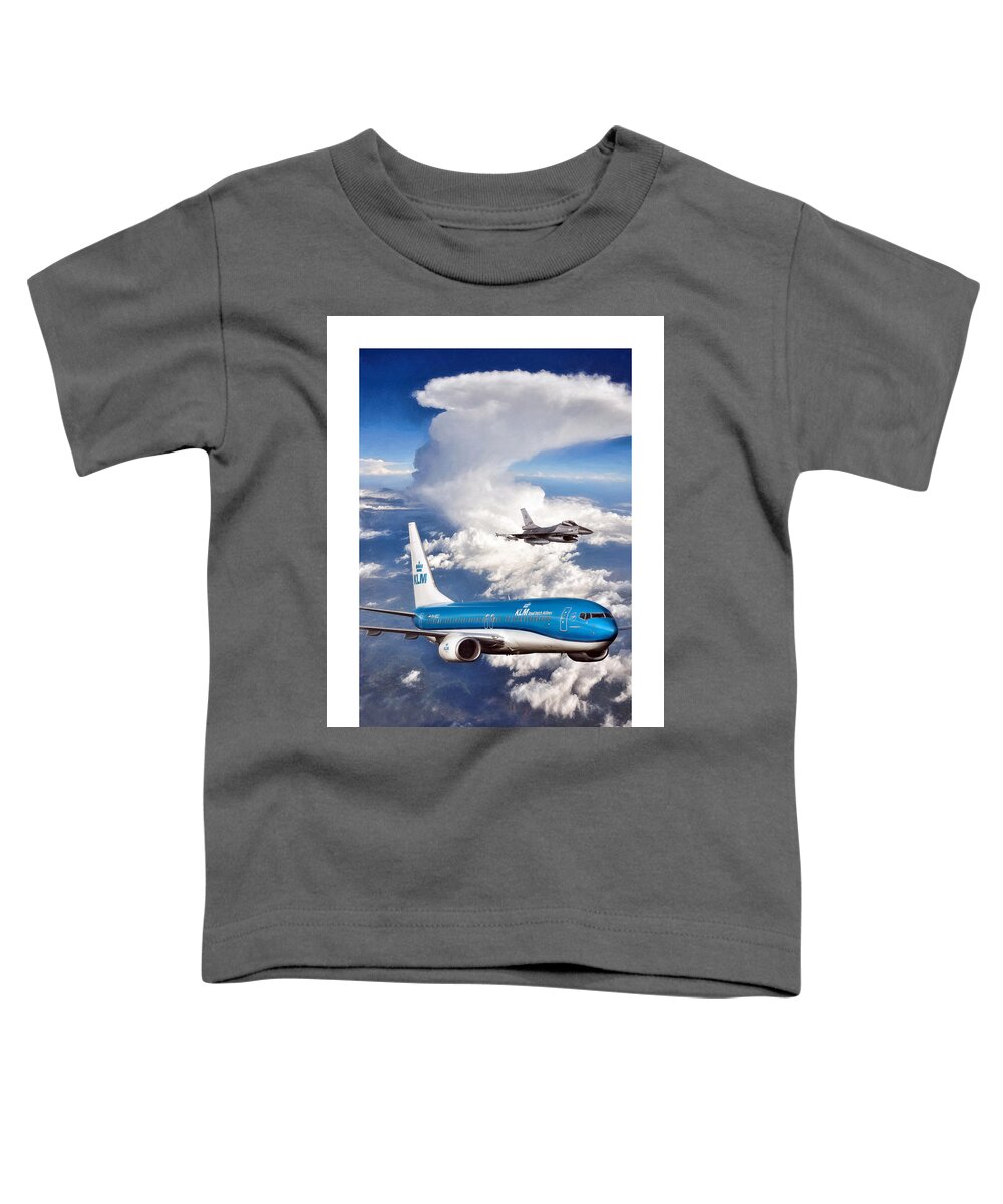 Aviation Toddler T-Shirt featuring the digital art Dutch Duo by Peter Chilelli