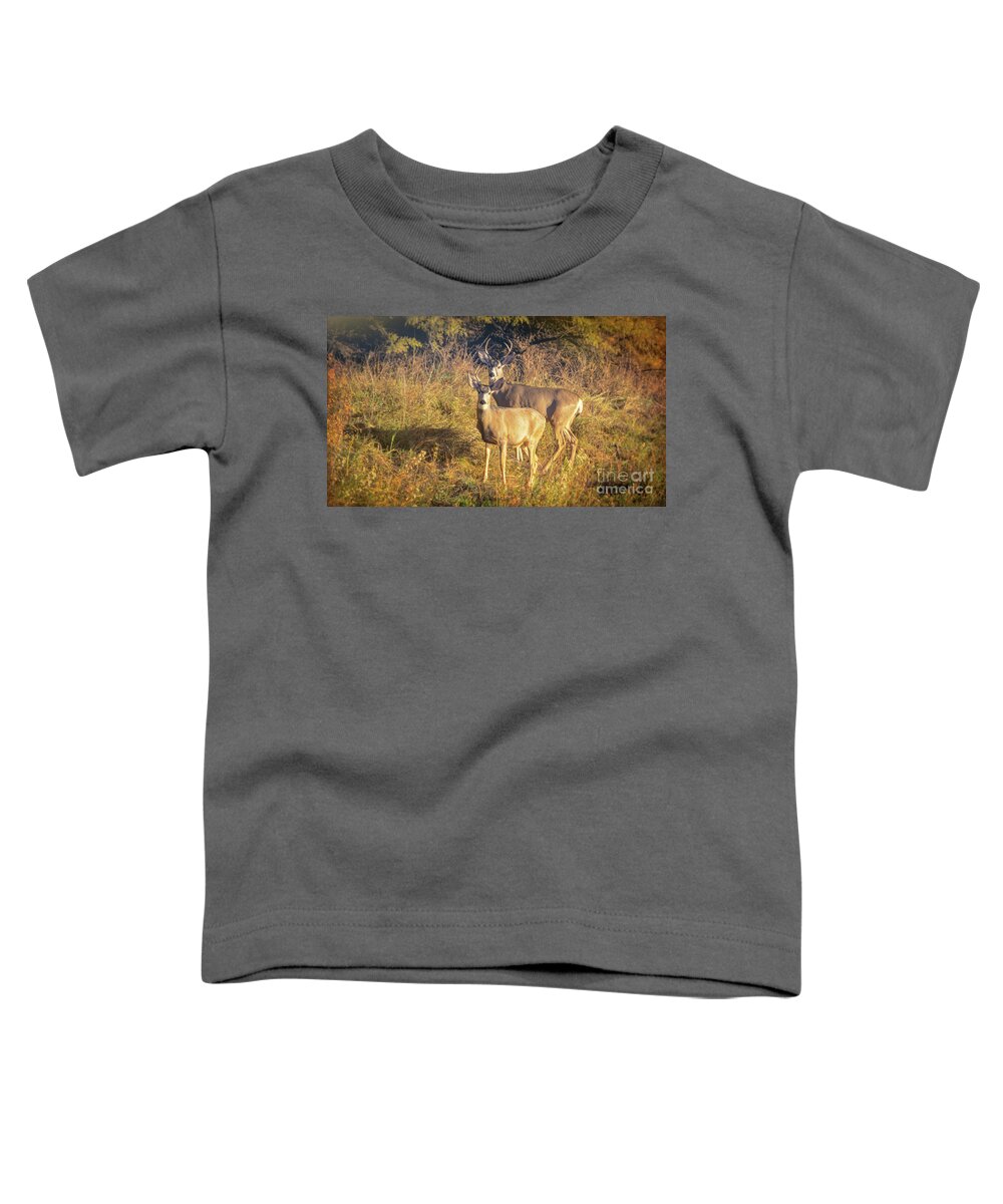 Deer Toddler T-Shirt featuring the photograph Early Morning Antlers by Janice Pariza