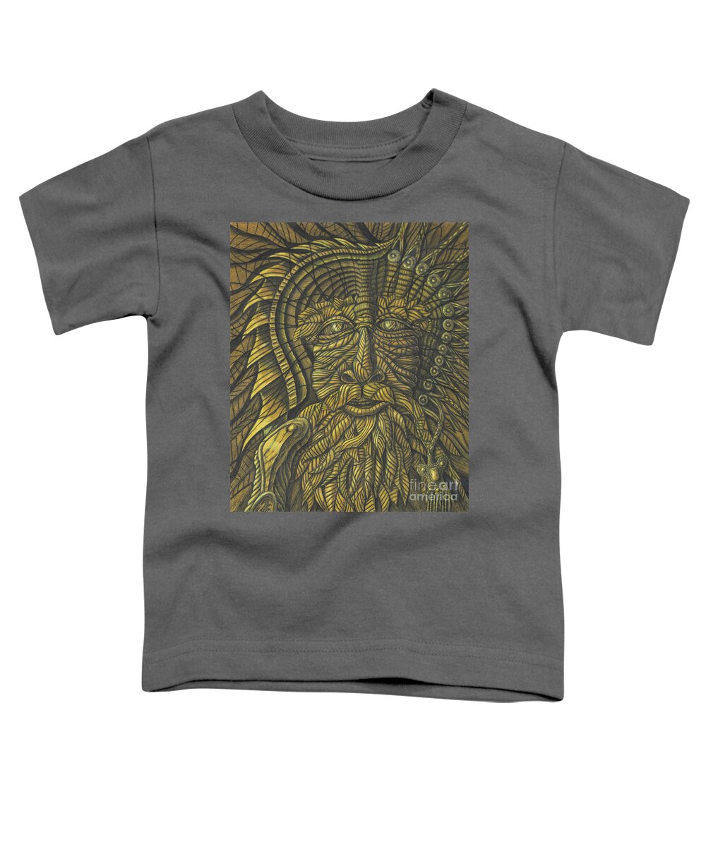Fine Art Toddler T-Shirt featuring the drawing Earth Warrior by Scott Brennan