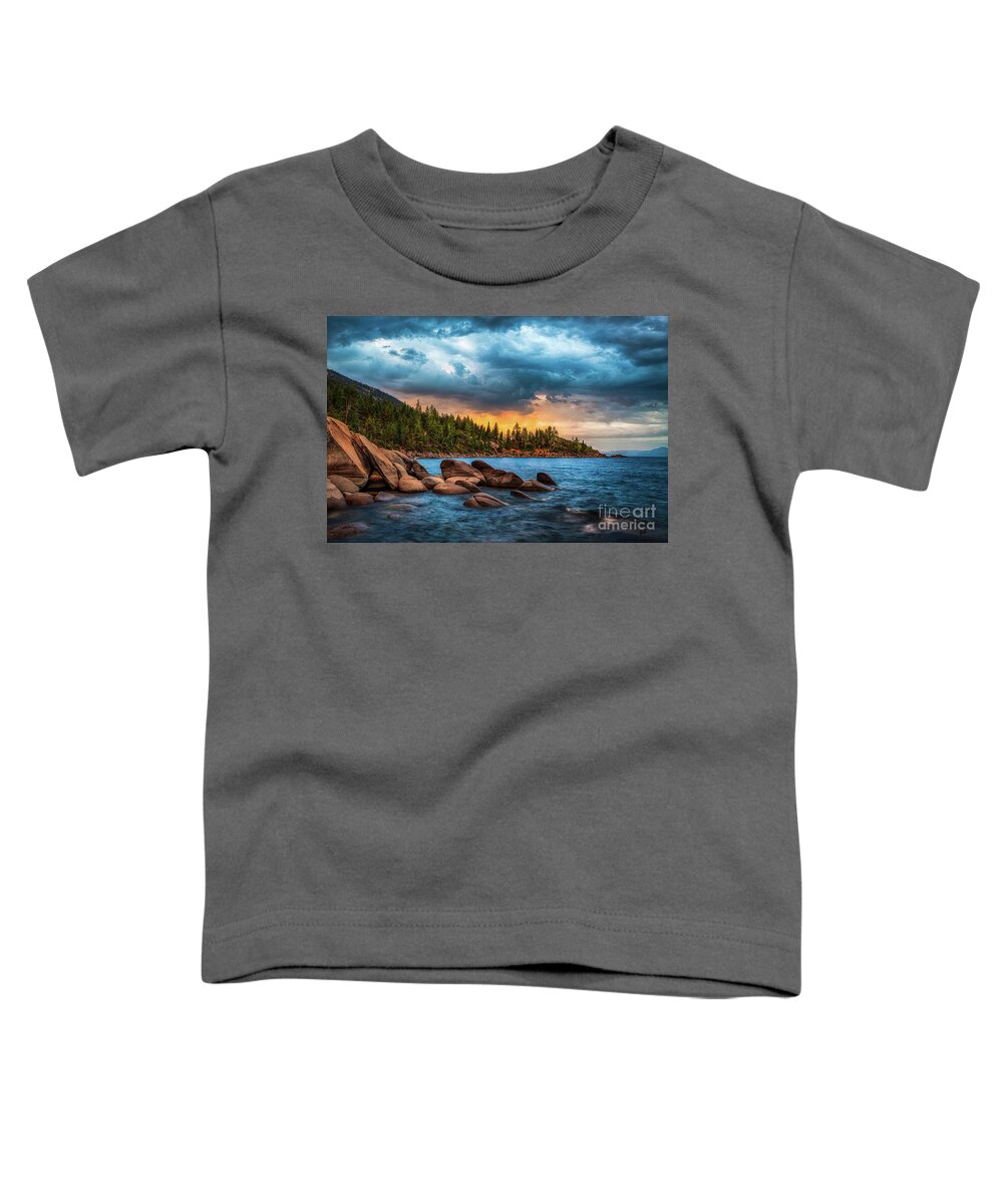 Lake Tahoe Toddler T-Shirt featuring the photograph Eastern Glow at Sunset by Anthony Michael Bonafede