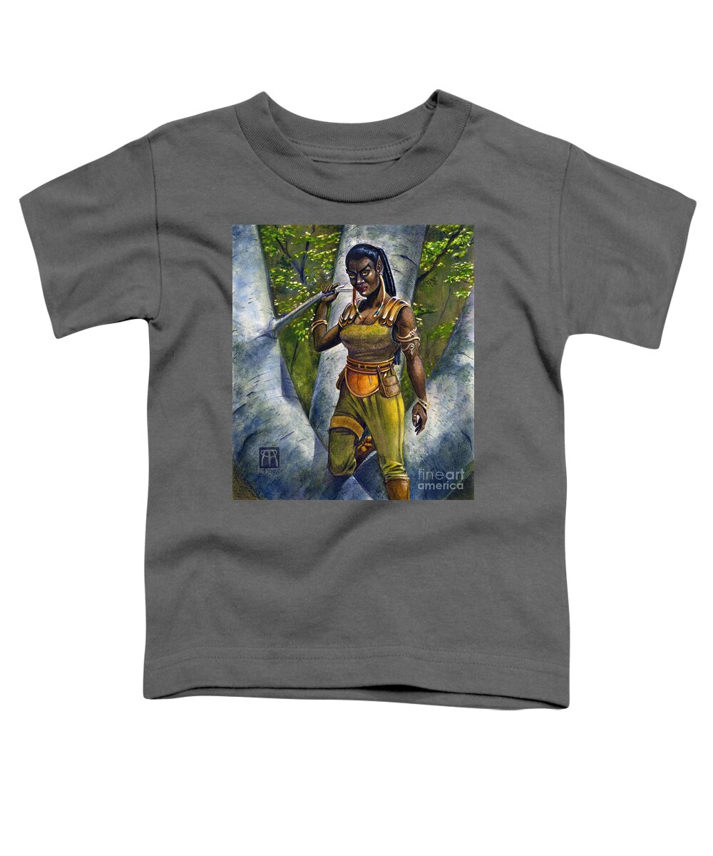 Elf Toddler T-Shirt featuring the painting Ebony Elf by Melissa A Benson