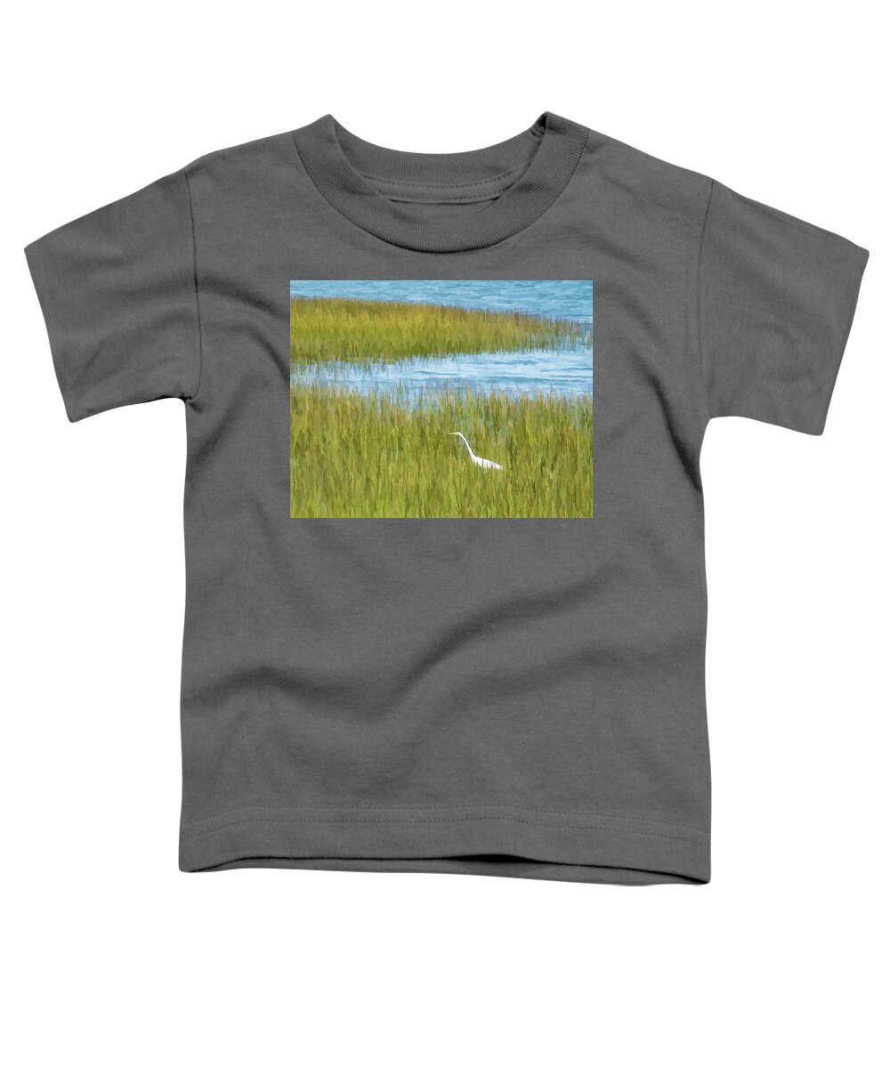 Bird Toddler T-Shirt featuring the photograph Egret by David Thompsen