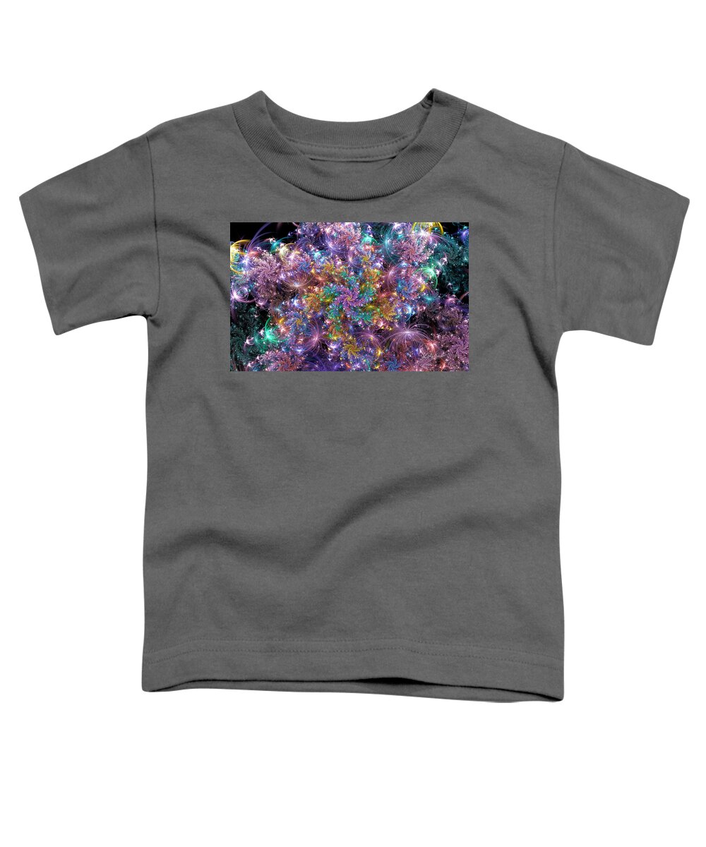 Abstract Toddler T-Shirt featuring the digital art Electric Galaxy Spiral by Peggi Wolfe