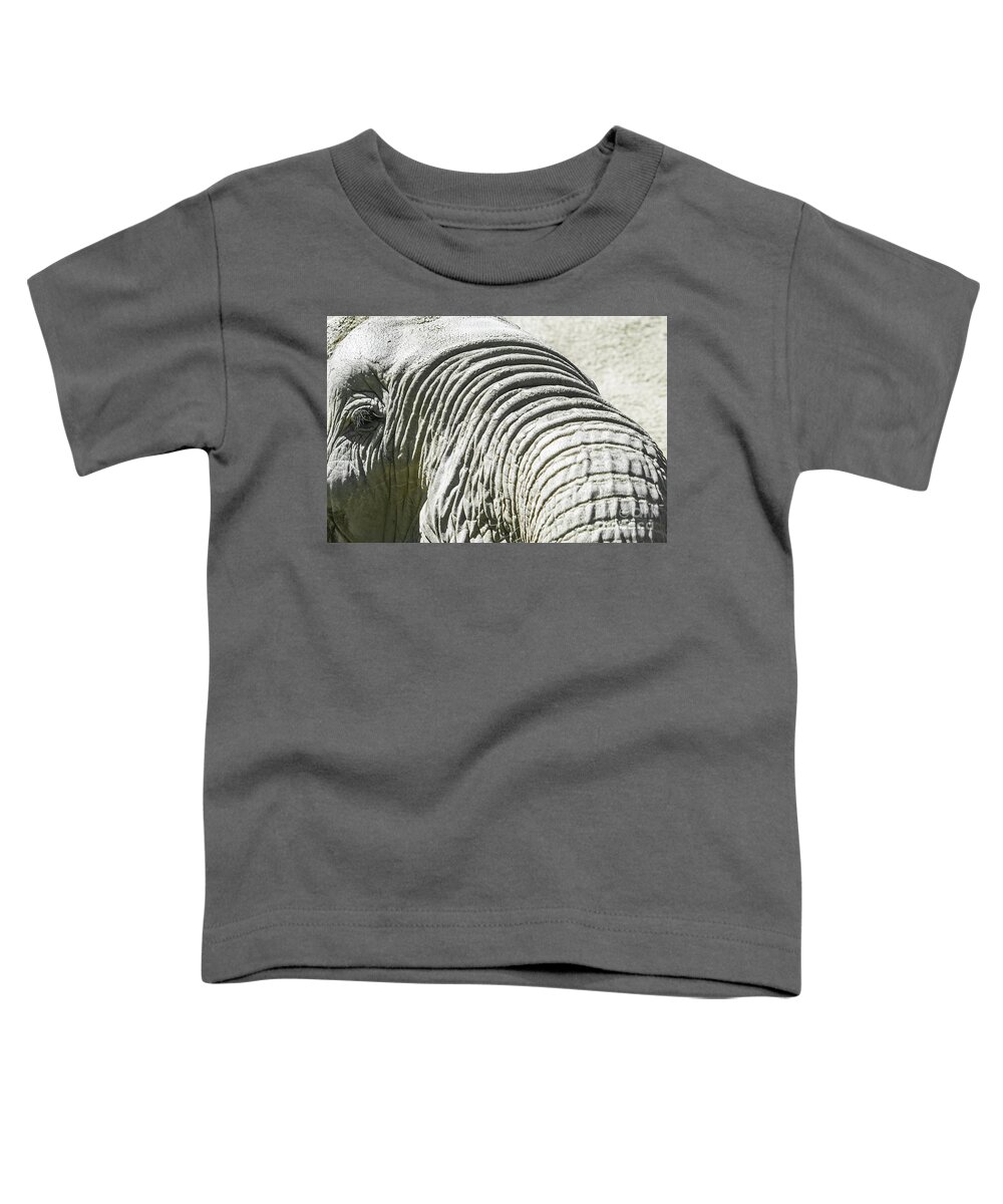 Elephant Toddler T-Shirt featuring the photograph Elephant Portrait Close Up by Kimberly Blom-Roemer