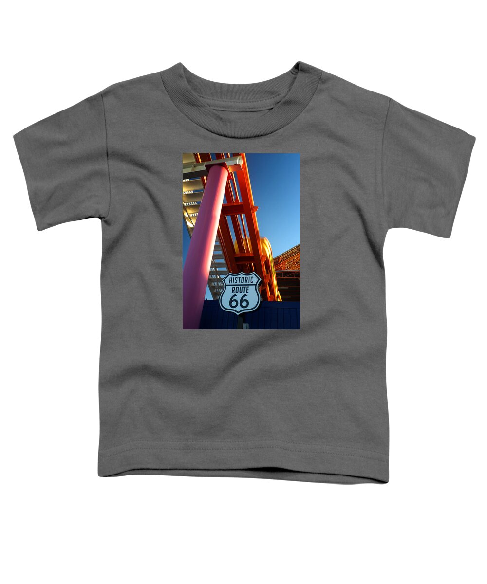 Route 66 Toddler T-Shirt featuring the photograph End of Route 66 2 by George Taylor