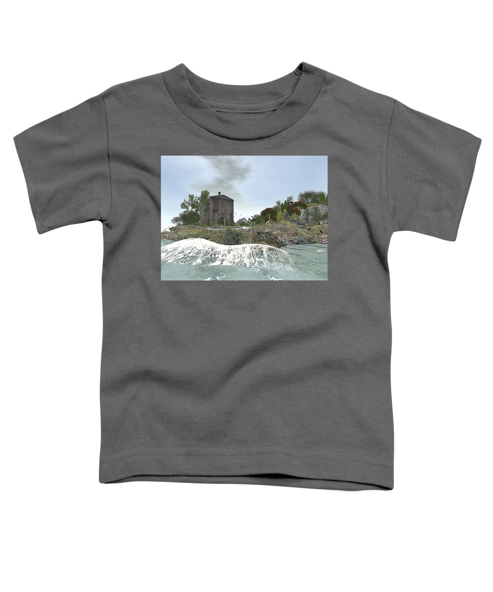 Wave Toddler T-Shirt featuring the digital art Esoteric Wave Splash On the Mediterranean by Michael Doyle